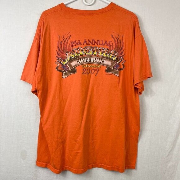 2007 Laughlin Nevada River Run Graphic Tee Mens L - XL Distressed Harley Biker - Picture 4 of 8
